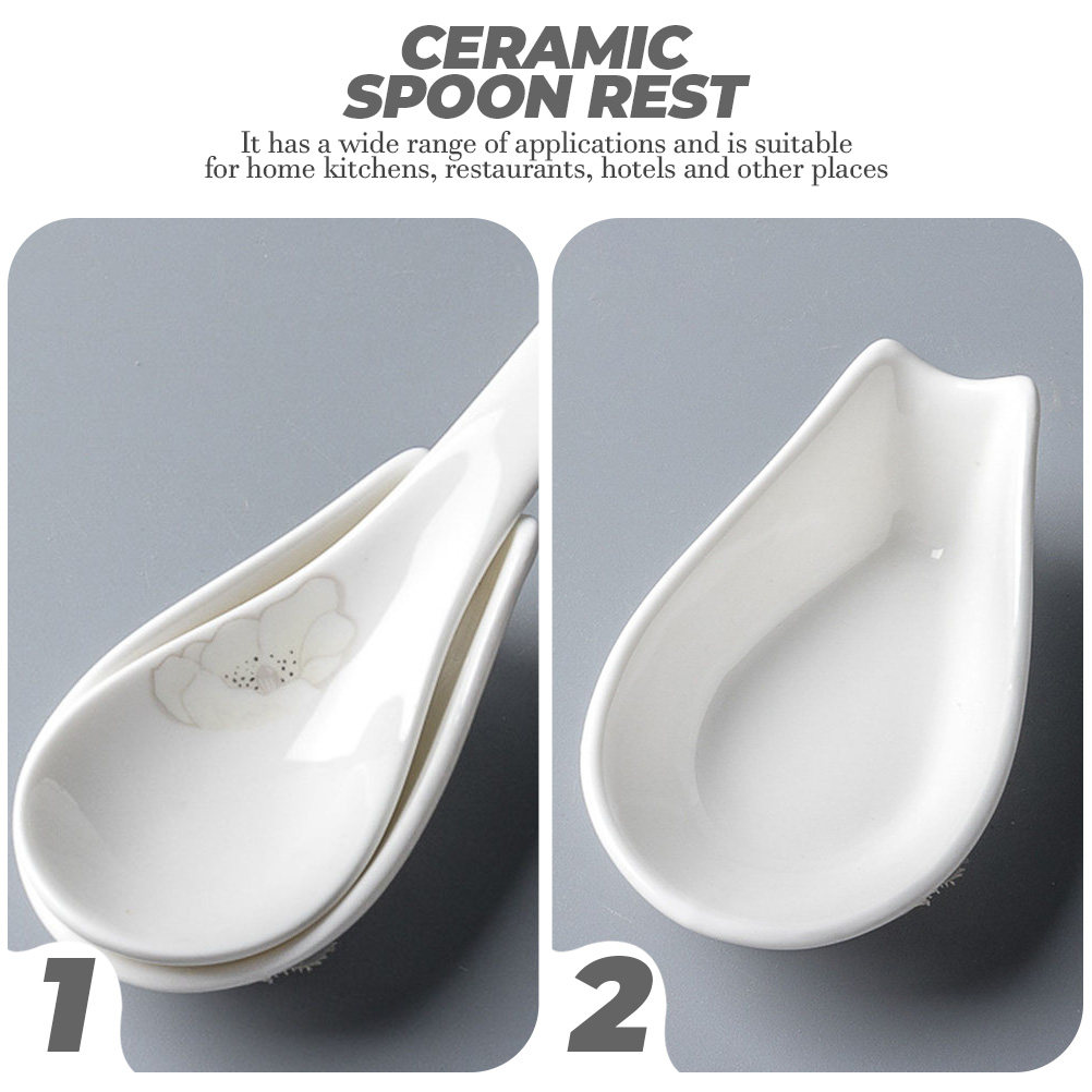 4Pcs Ceramic Spoon Rest Spoon  - Kitchen Gadgets To Have recension och pris